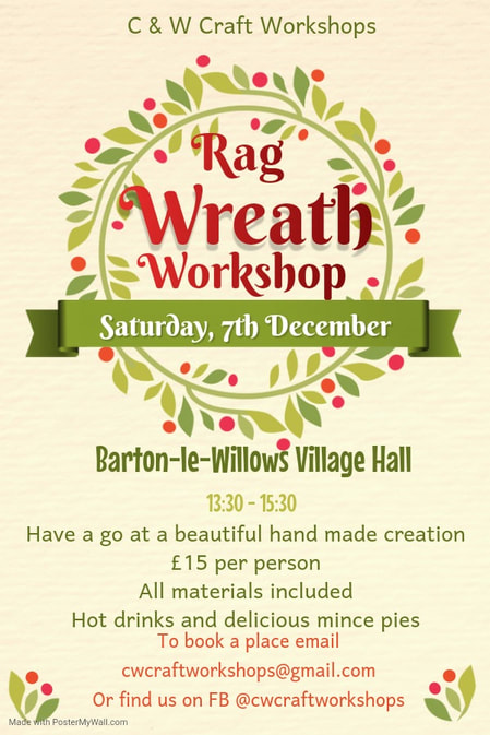 Craft your own Christmas Decorations at the Village Hall on the 7th December@13:30-15:30